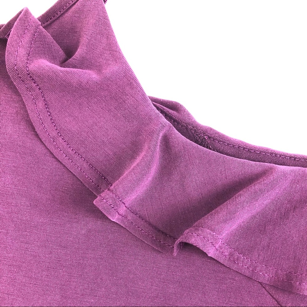 MOD Boutique Ruffle Cold Shoulder Key Hole Top - Picture 7 of 8